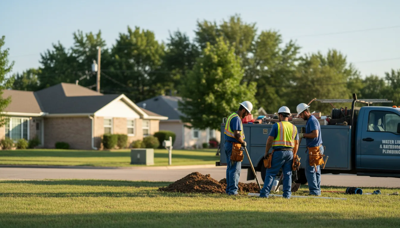 Residential water line and bathroom plumbing service in Groveton, TX